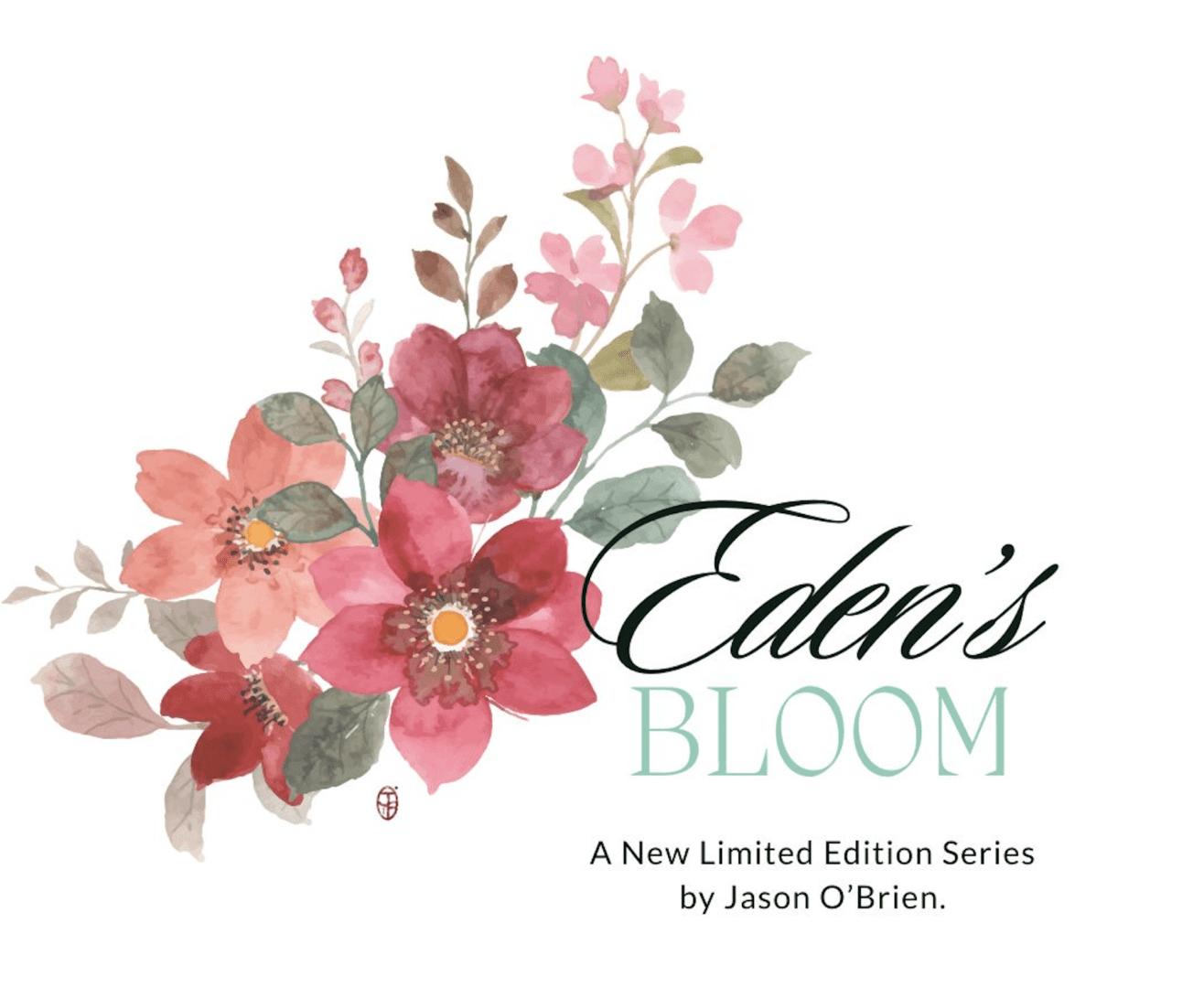 Edens' Bloom artwok by Jason O'Brientitle on website landing page.